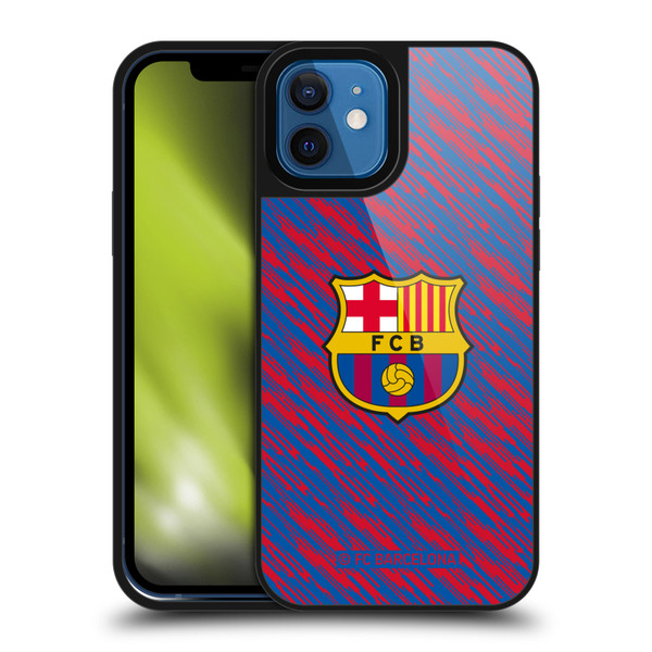 FC Barcelona Crest Patterns Glitch Gel Armour Case For Apple iPhone 12 / iPhone 12 Pro