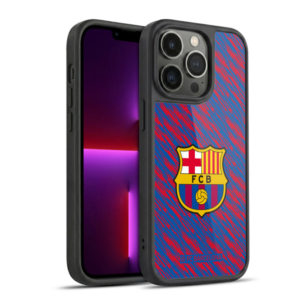 FC Barcelona Crest Patterns Glitch Gel Armour Case For Apple iPhone 13 Pro