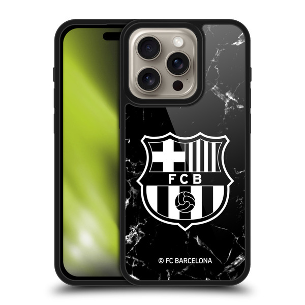 FC Barcelona Crest Patterns Black Marble Gel Armour Case For Apple iPhone 16 Pro FC Barcelona Crest Patterns Black Marble Gel Armour Case For Apple iPhone 16 Pro