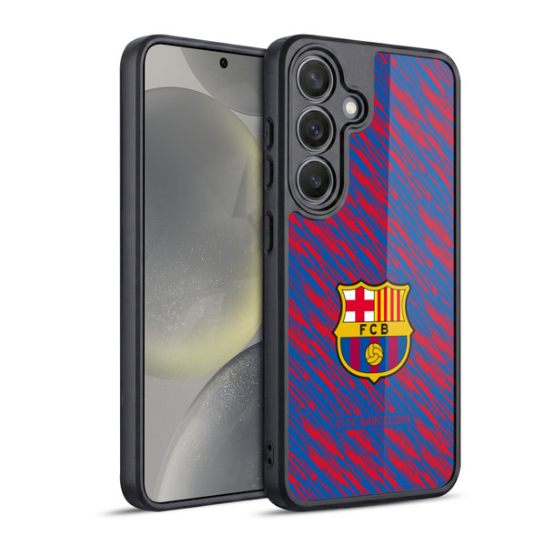 FC Barcelona Crest Patterns Glitch Gel Armour Case For Samsung Galaxy S24 5G