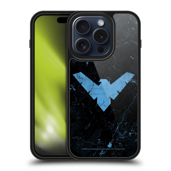 Batman DC Comics Nightwing Logo Grunge Gel Armour Case For Apple iPhone 15 Pro