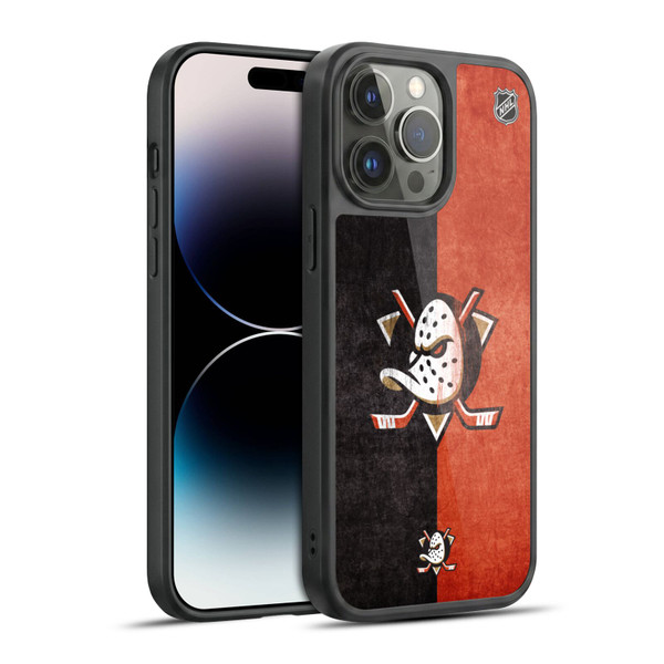 NHL Anaheim Ducks Half Distressed Gel Armour Case For Apple iPhone 14 Pro Max