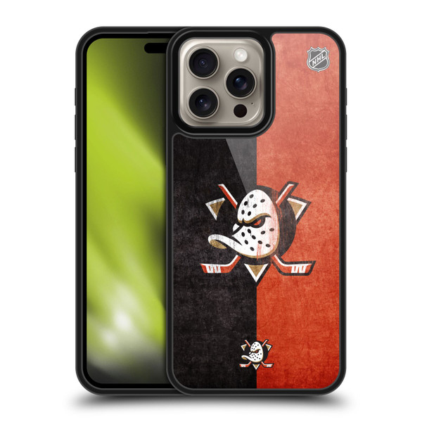 NHL Anaheim Ducks Half Distressed Gel Armour Case For Apple iPhone 16 Pro Max