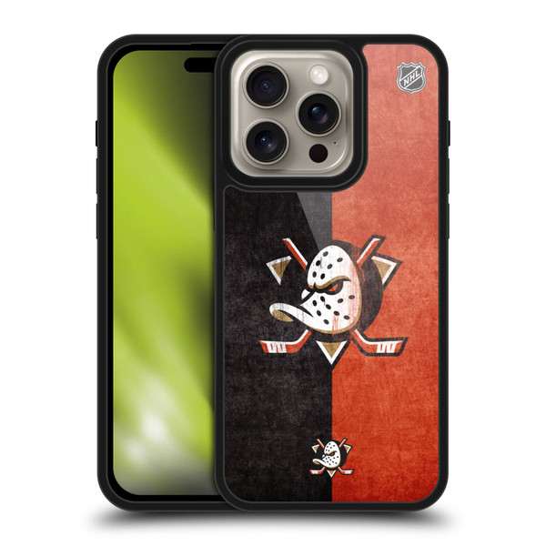 NHL Anaheim Ducks Half Distressed Gel Armour Case For Apple iPhone 16 Pro