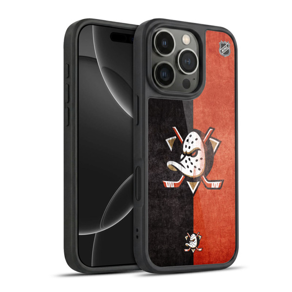 NHL Anaheim Ducks Half Distressed Gel Armour Case For Apple iPhone 16 Pro