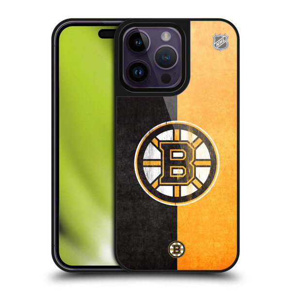 NHL Boston Bruins Half Distressed Gel Armour Case For Apple iPhone 14 Pro Max