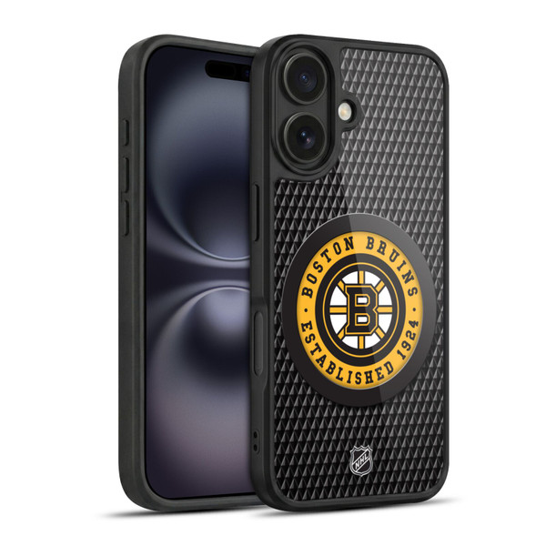 NHL Boston Bruins Puck Texture Gel Armour Case For Apple iPhone 16