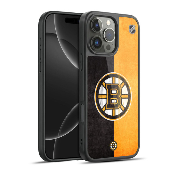 NHL Boston Bruins Half Distressed Gel Armour Case For Apple iPhone 16 Pro Max