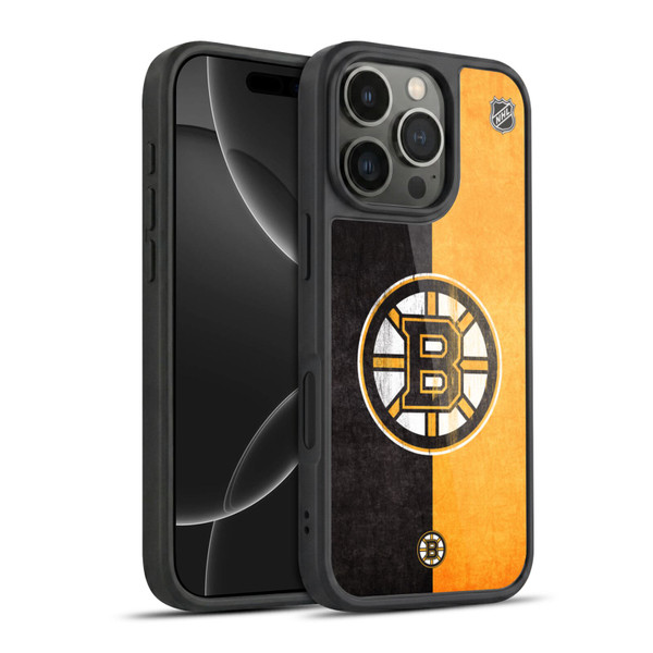NHL Boston Bruins Half Distressed Gel Armour Case For Apple iPhone 16 Pro