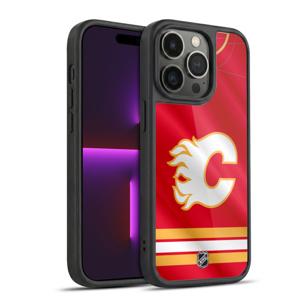 NHL Calgary Flames Jersey Gel Armour Case For Apple iPhone 14 Pro
