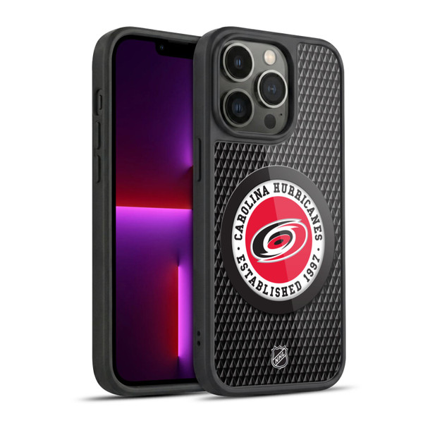 NHL Carolina Hurricanes Puck Texture Gel Armour Case For Apple iPhone 13 Pro