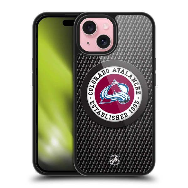 NHL Colorado Avalanche Puck Texture Gel Armour Case For Apple iPhone 15