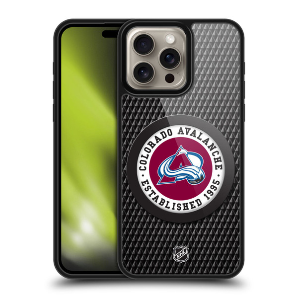 NHL Colorado Avalanche Puck Texture Gel Armour Case For Apple iPhone 16 Pro Max