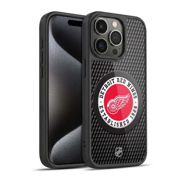 NHL Detroit Red Wings Puck Texture Gel Armour Case For Apple iPhone 15 Pro