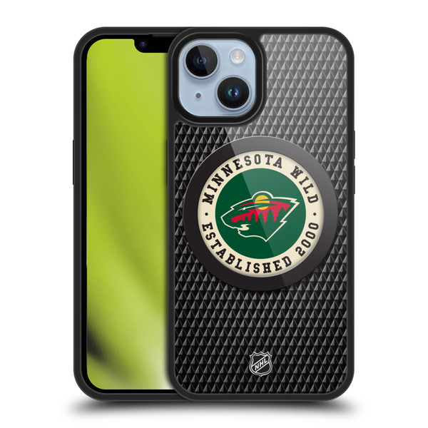 NHL Minnesota Wild Puck Texture Gel Armour Case For Apple iPhone 14 NHL Minnesota Wild Puck Texture Gel Armour Case For Apple iPhone 14