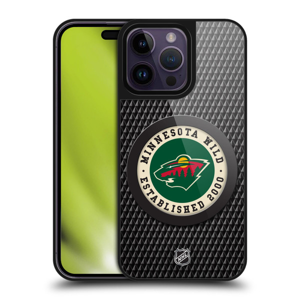 NHL Minnesota Wild Puck Texture Gel Armour Case For Apple iPhone 14 Pro Max