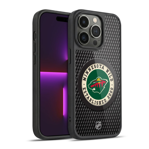 NHL Minnesota Wild Puck Texture Gel Armour Case For Apple iPhone 14 Pro