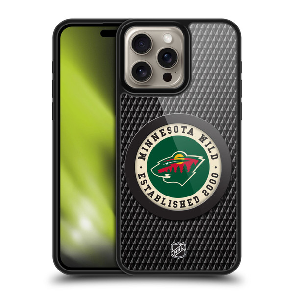 NHL Minnesota Wild Puck Texture Gel Armour Case For Apple iPhone 16 Pro Max