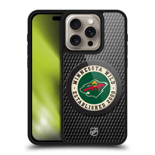 NHL Minnesota Wild Puck Texture Gel Armour Case For Apple iPhone 16 Pro