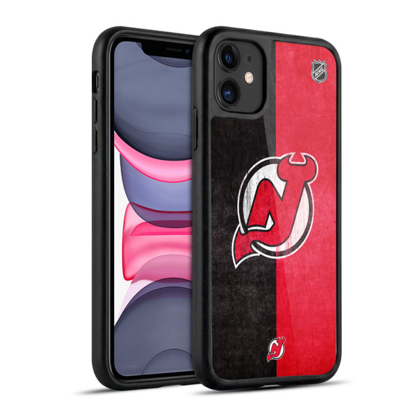 NHL New Jersey Devils Half Distressed Gel Armour Case For Apple iPhone 11