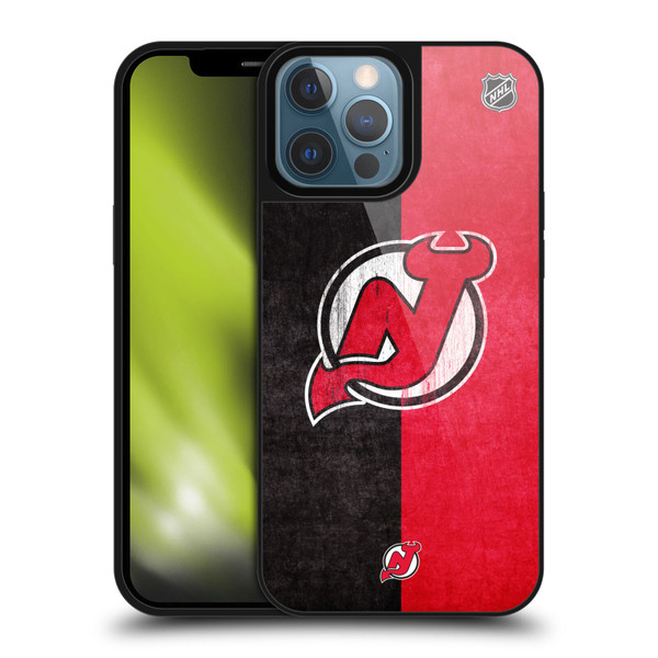 NHL New Jersey Devils Half Distressed Gel Armour Case For Apple iPhone 13 Pro Max