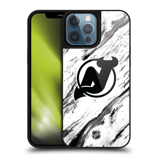 NHL New Jersey Devils Marble Gel Armour Case For Apple iPhone 13 Pro Max