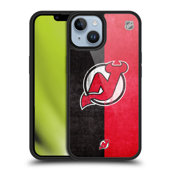 NHL New Jersey Devils Half Distressed Gel Armour Case For Apple iPhone 14