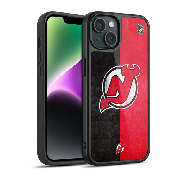 NHL New Jersey Devils Half Distressed Gel Armour Case For Apple iPhone 14