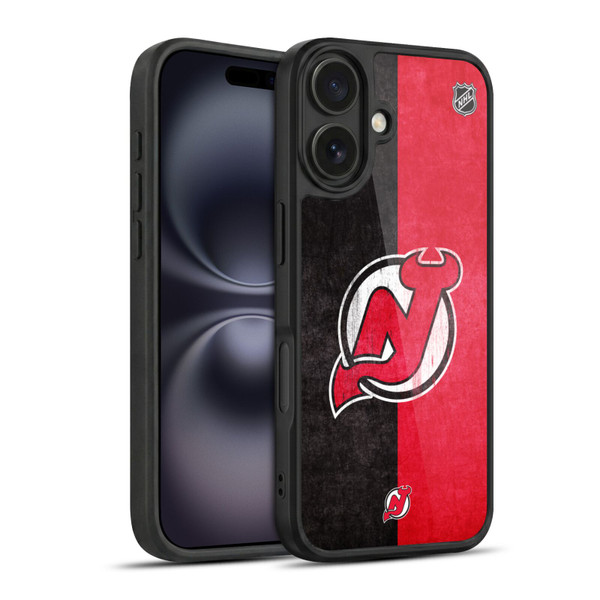 NHL New Jersey Devils Half Distressed Gel Armour Case For Apple iPhone 16