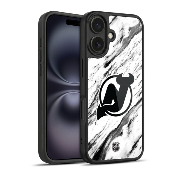 NHL New Jersey Devils Marble Gel Armour Case For Apple iPhone 16