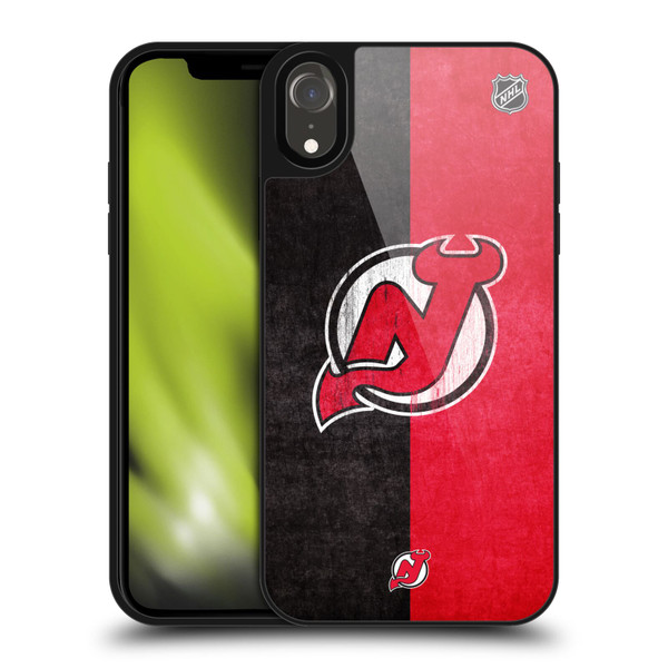 NHL New Jersey Devils Half Distressed Gel Armour Case For Apple iPhone XR