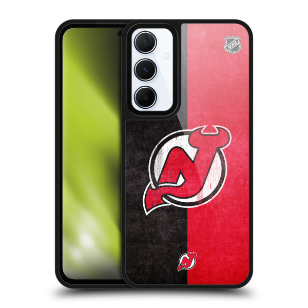 NHL New Jersey Devils Half Distressed Gel Armour Case For Samsung Galaxy A55 5G