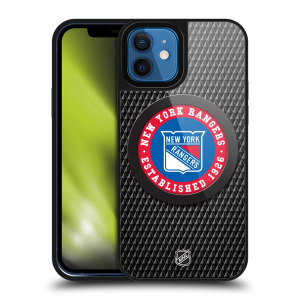 NHL New York Rangers Puck Texture Gel Armour Case For Apple iPhone 12 / iPhone 12 Pro