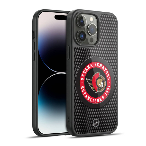 NHL Ottawa Senators Puck Texture Gel Armour Case For Apple iPhone 14 Pro Max