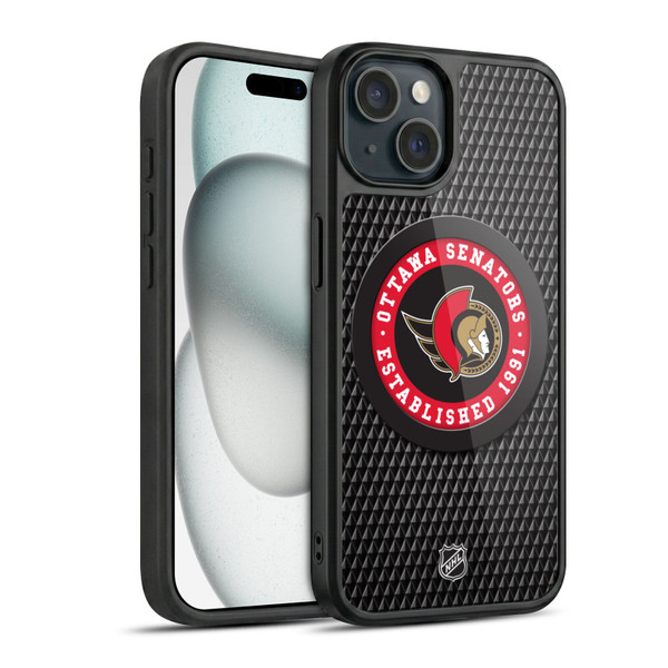 NHL Ottawa Senators Puck Texture Gel Armour Case For Apple iPhone 15