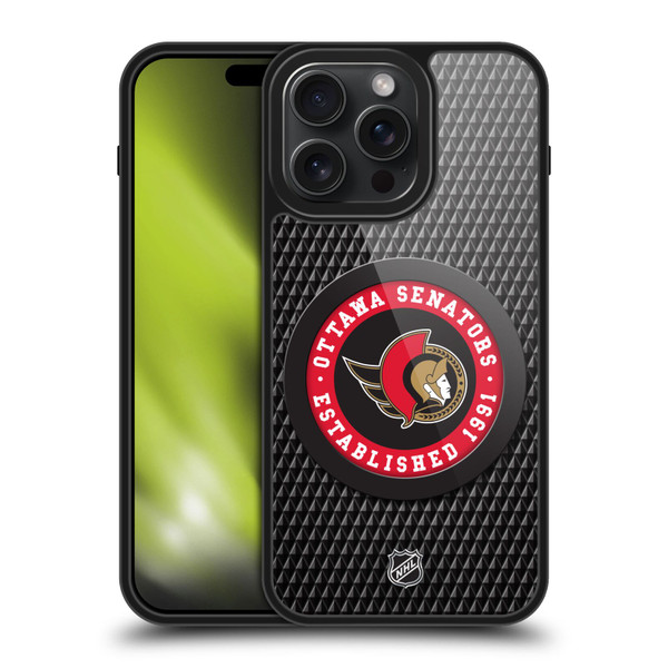 NHL Ottawa Senators Puck Texture Gel Armour Case For Apple iPhone 15 Pro Max