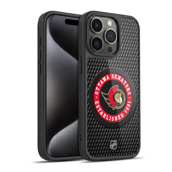 NHL Ottawa Senators Puck Texture Gel Armour Case For Apple iPhone 15 Pro