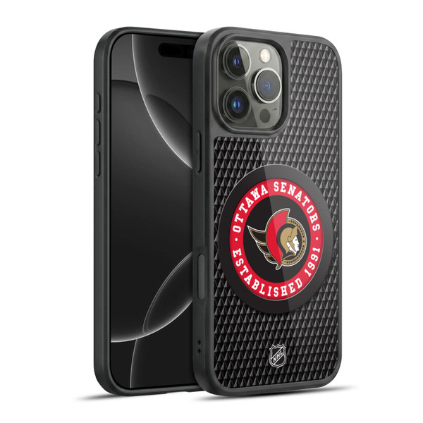 NHL Ottawa Senators Puck Texture Gel Armour Case For Apple iPhone 16 Pro Max