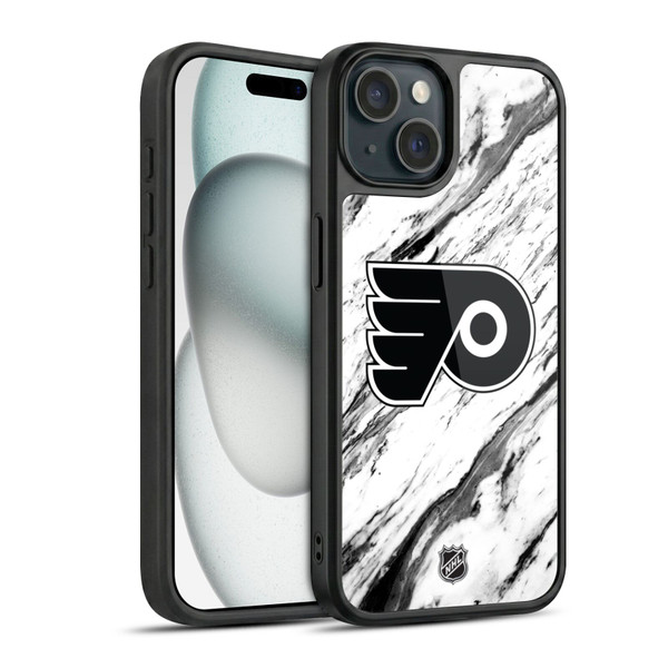 NHL Philadelphia Flyers Marble Gel Armour Case For Apple iPhone 15
