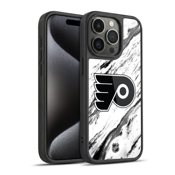 NHL Philadelphia Flyers Marble Gel Armour Case For Apple iPhone 15 Pro