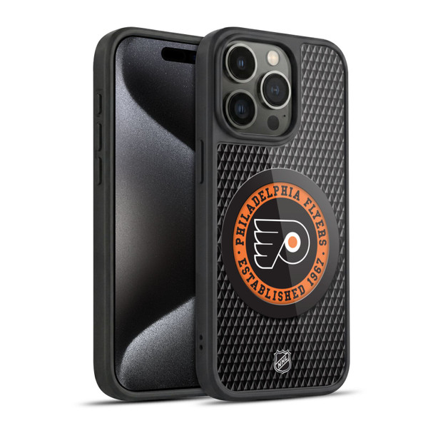 NHL Philadelphia Flyers Puck Texture Gel Armour Case For Apple iPhone 15 Pro