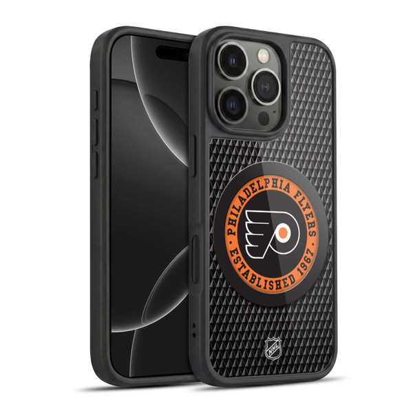 NHL Philadelphia Flyers Puck Texture Gel Armour Case For Apple iPhone 16 Pro