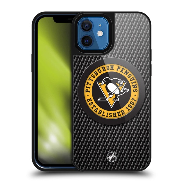 NHL Pittsburgh Penguins Puck Texture Gel Armour Case For Apple iPhone 12 / iPhone 12 Pro