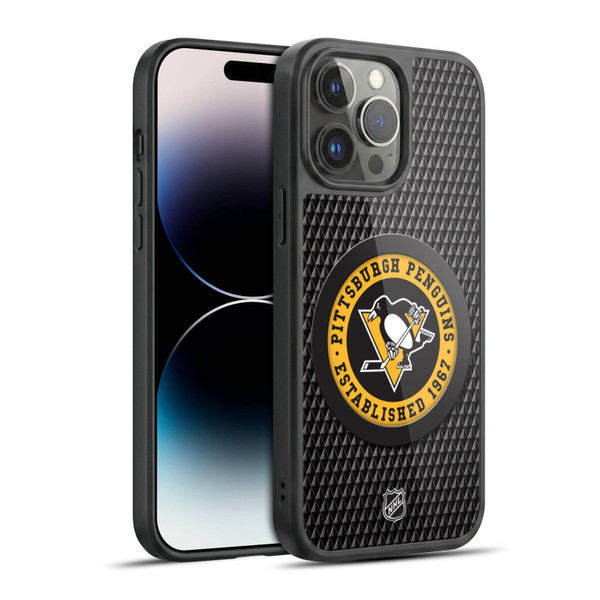 NHL Pittsburgh Penguins Puck Texture Gel Armour Case For Apple iPhone 14 Pro Max
