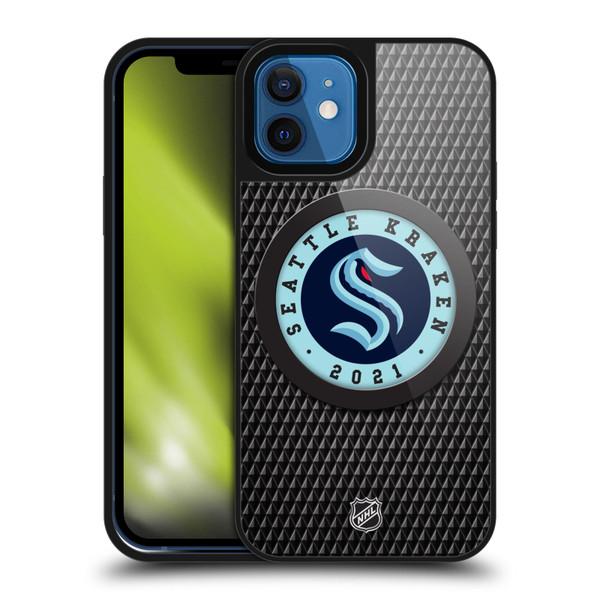 NHL Seattle Kraken Puck Texture Gel Armour Case For Apple iPhone 12 / iPhone 12 Pro