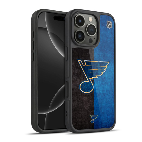 NHL St Louis Blues Half Distressed Gel Armour Case For Apple iPhone 16 Pro
