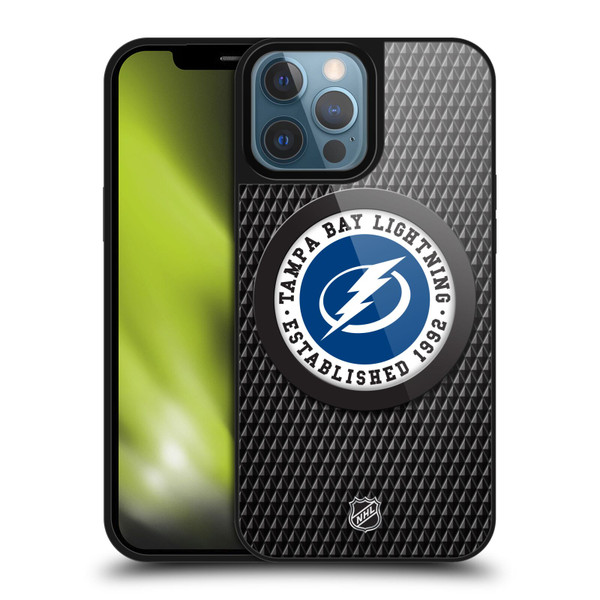 NHL Tampa Bay Lightning Puck Texture Gel Armour Case For Apple iPhone 13 Pro Max