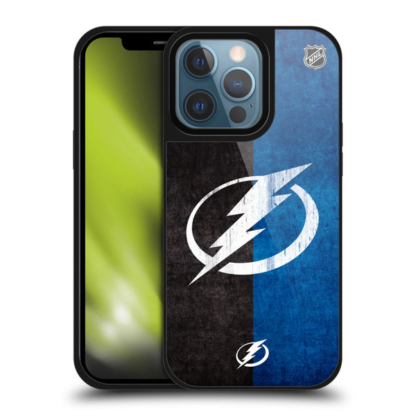 NHL Tampa Bay Lightning Half Distressed Gel Armour Case For Apple iPhone 13 Pro