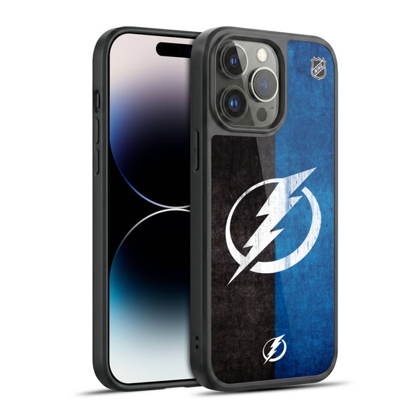 NHL Tampa Bay Lightning Half Distressed Gel Armour Case For Apple iPhone 14 Pro Max