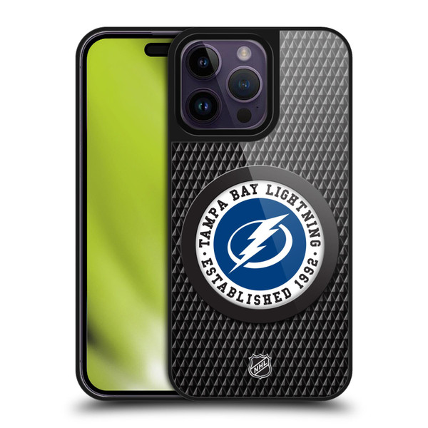 NHL Tampa Bay Lightning Puck Texture Gel Armour Case For Apple iPhone 14 Pro Max